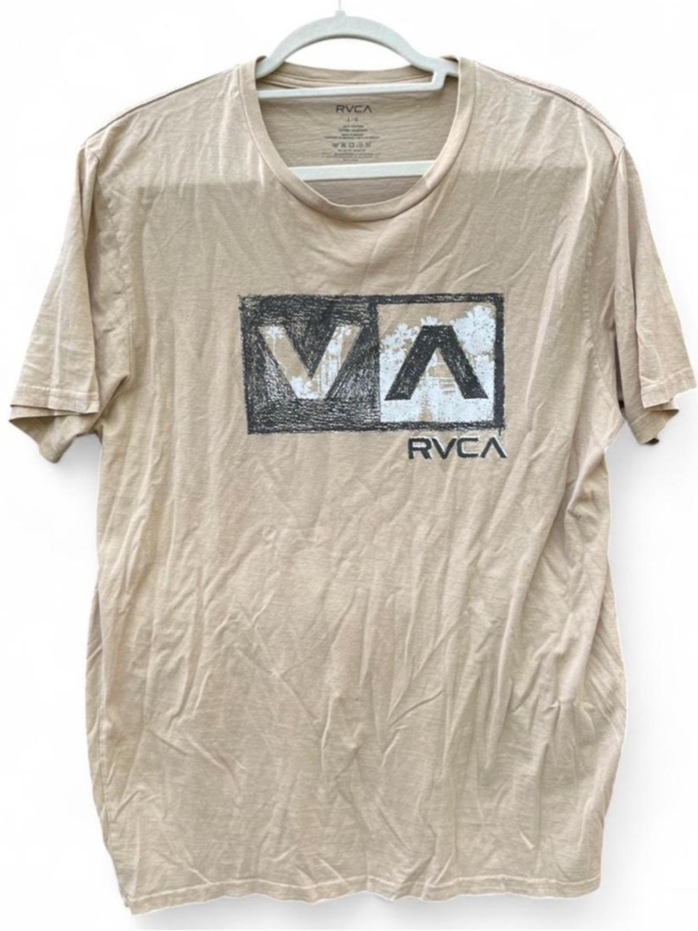 RVCA Men's Beige Graphic Short-Sleeve Tee
